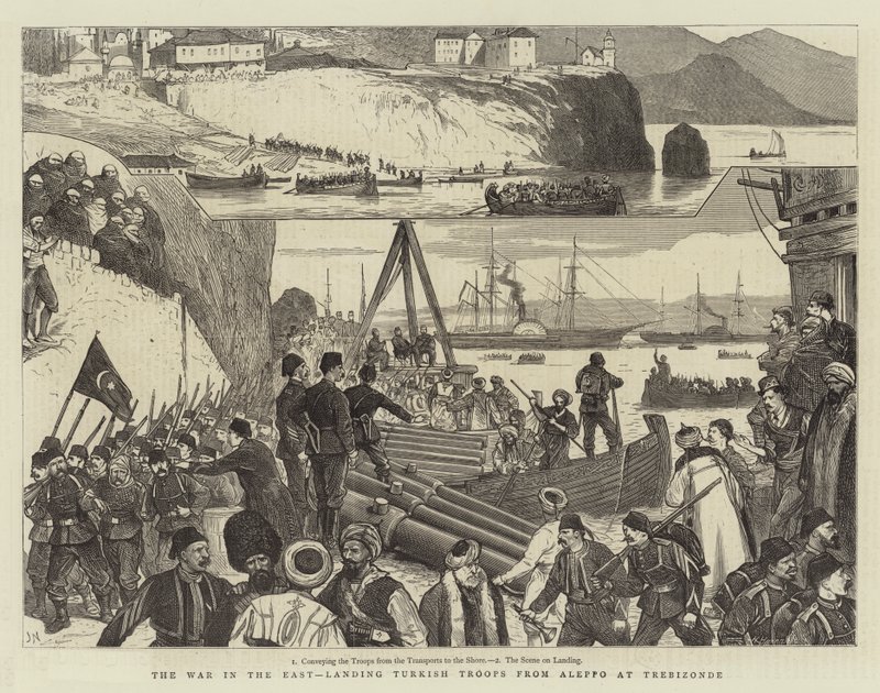 The War in the East, landing Turkish Troops from Aleppo at Trebizonde by Joseph Nash