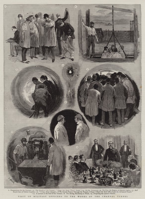 Visit of Military Officers to the Works of the Channel Tunnel by Joseph Nash