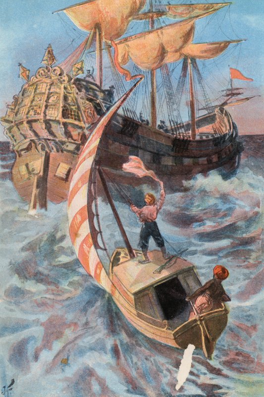 Robinson Crusoe: I am rescued by a Portuguese ship by Joseph (after) Finnemore