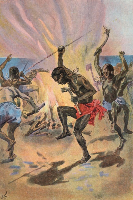 Robinson Crusoe: I see the savages dancing by Joseph (after) Finnemore