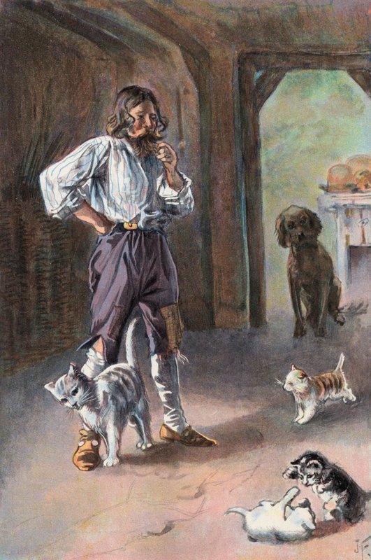 Robinson Crusoe: My cat brought home three kittens by Joseph (after) Finnemore