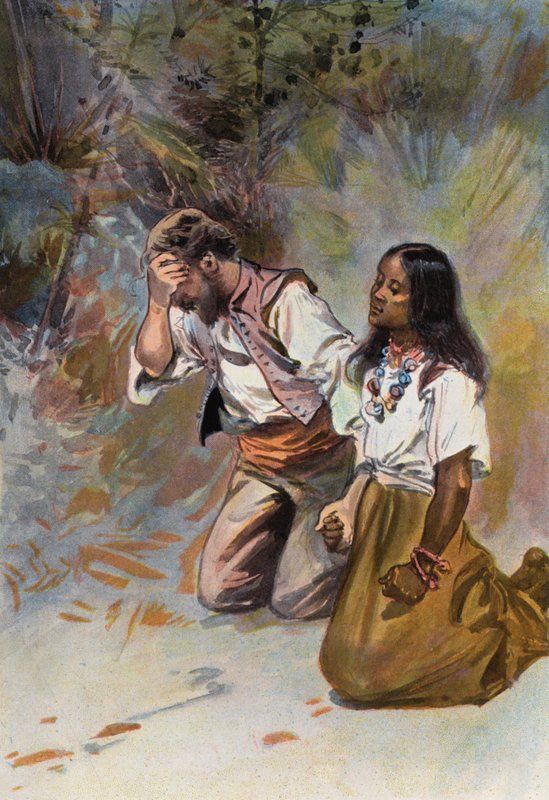 Robinson Crusoe: They both kneeled down together by Joseph (after) Finnemore