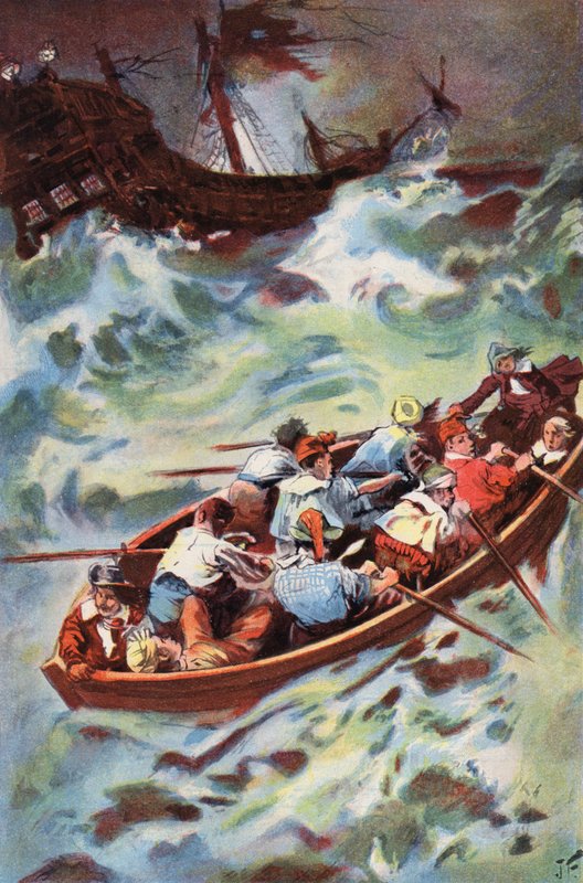 Robinson Crusoe: We leave the wreck by Joseph (after) Finnemore