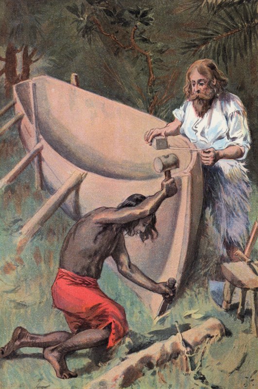 Robinson Crusoe: We Make a Large Boat by Joseph (after) Finnemore