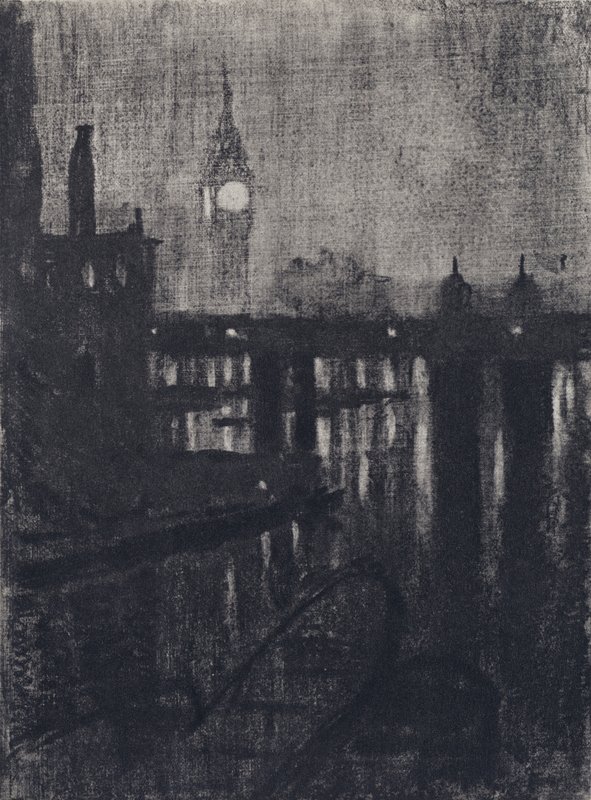 Clock Tower, Night by Joseph (after) Pennell