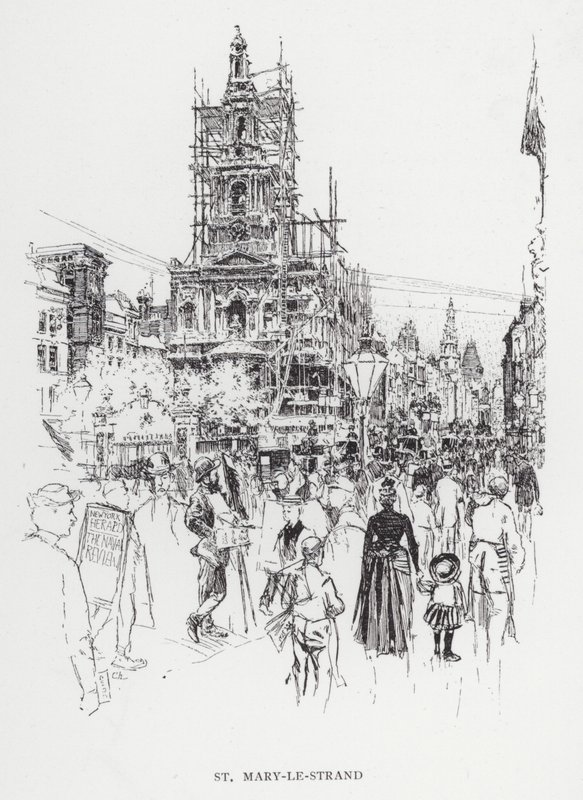 St Mary-le-Strand by Joseph (after) Pennell