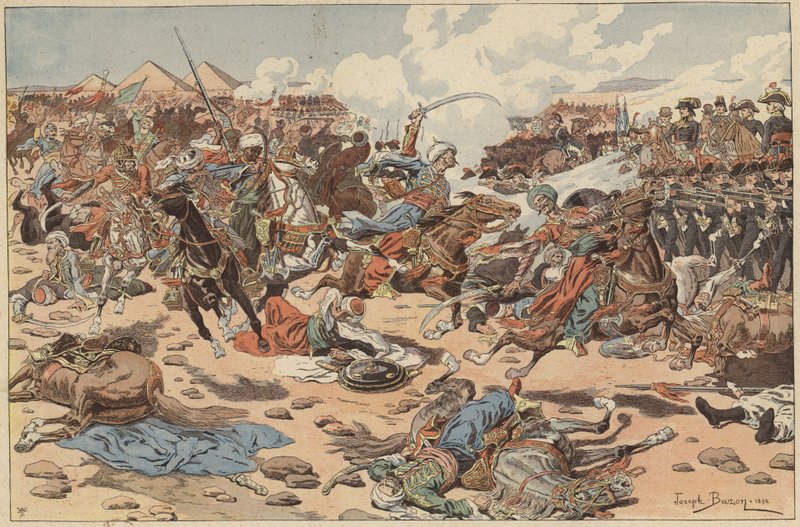 Battle of the Pyramids, Egypt, French Revolutionary Wars, 21 July 1798 by Joseph Charles (after) Beuzon