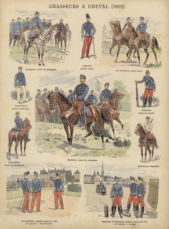 Chasseurs a cheval of the French army by Joseph Charles (after) Beuzon