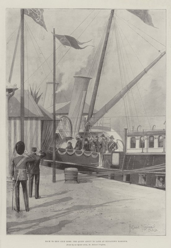 Back to Erin Once More, the Queen About to Land at Kingstown Harbour by Joseph Holland Tringham