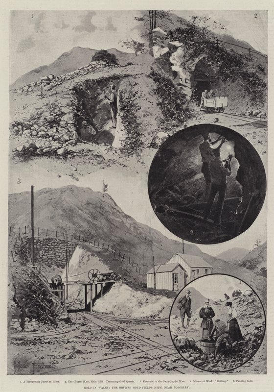 Gold in Wales, the British Gold-Fields Mine, near Dolgelly by Joseph Holland Tringham