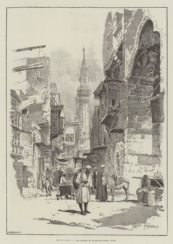 Life in Egypt, the Mosque of Sharia-el-Aybar, Cairo by Joseph Holland Tringham