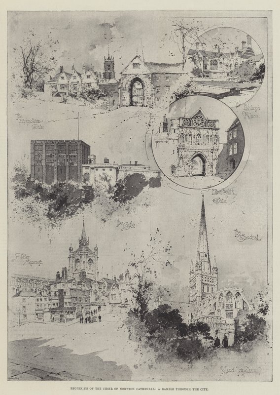 Reopening of the Choir of Norwich Cathedral, a Ramble through the City by Joseph Holland Tringham
