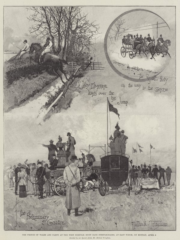The Prince of Wales and Party at the West Norfolk Hunt Club Steeplechases, at East Winch by Joseph Holland Tringham