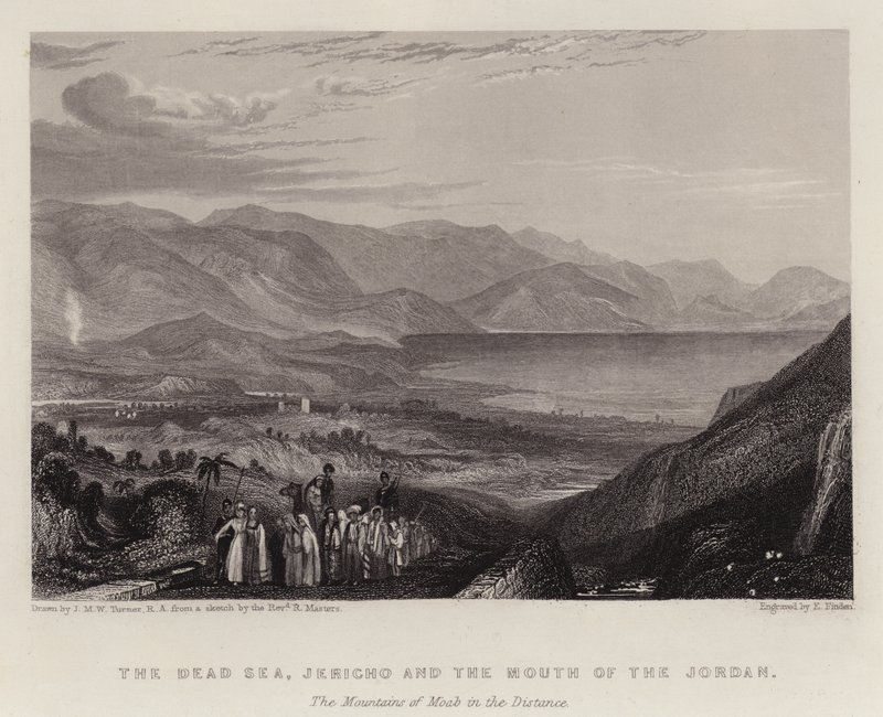 The Dead Sea, Jericho and the Mouth of the Jordan, the Mountains of Moab in the Distance by Joseph Mallord William (after) Turner