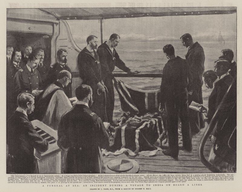 A Funeral at Sea, an Incident During a Voyage to India on Board a Liner by Joseph Nash