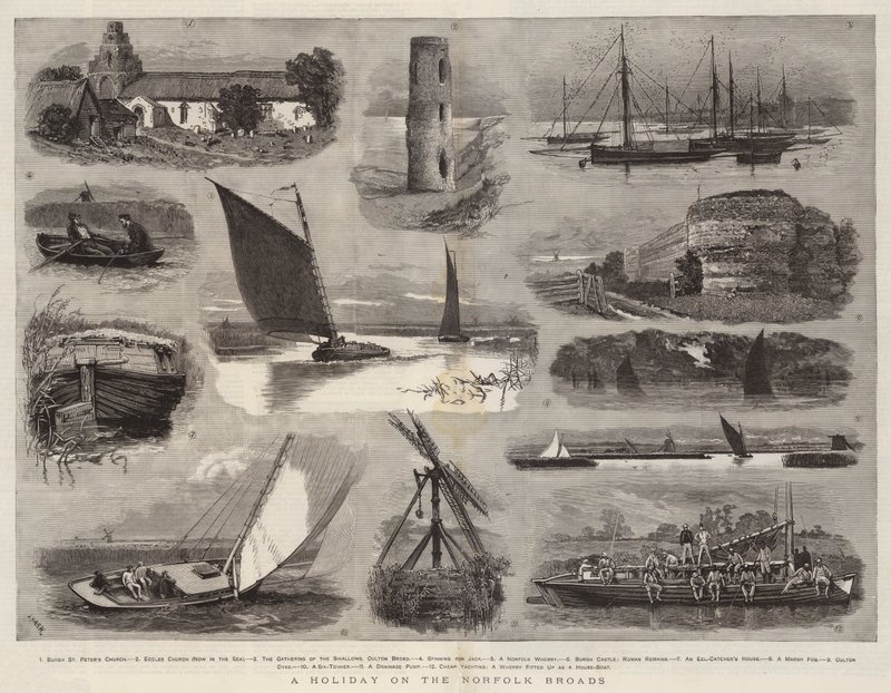A Holiday on the Norfolk Broads by Joseph Nash