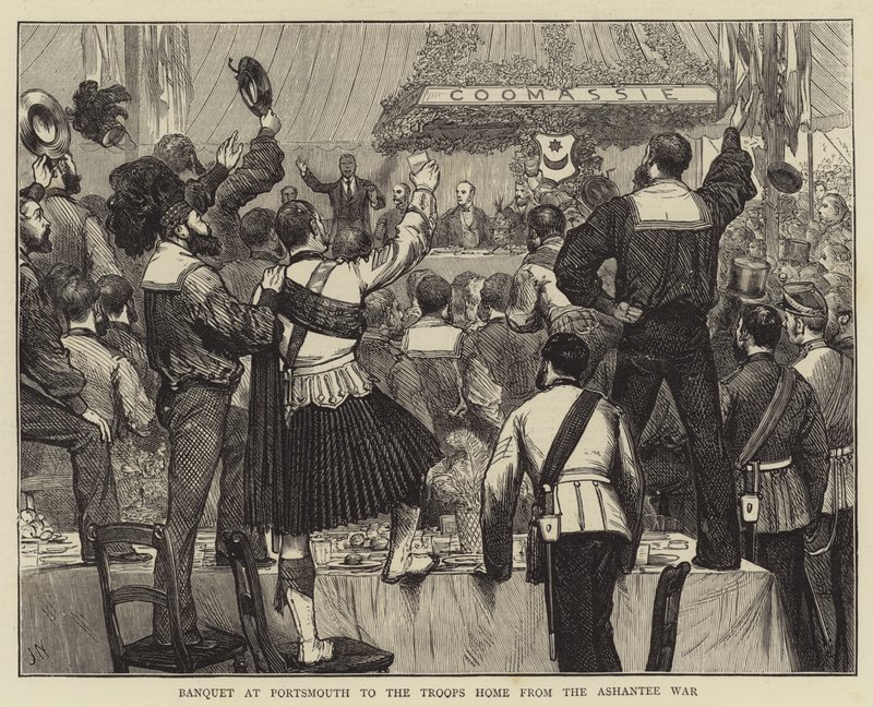 Banquet at Portsmouth to the Troops Home from the Ashantee War by Joseph Nash