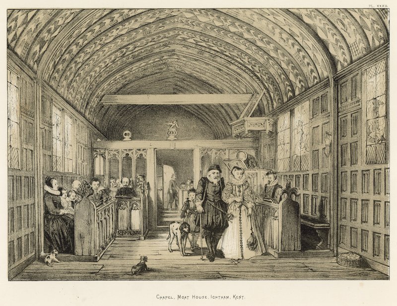 Chapel, Moat House, Ightham, Kent by Joseph Nash