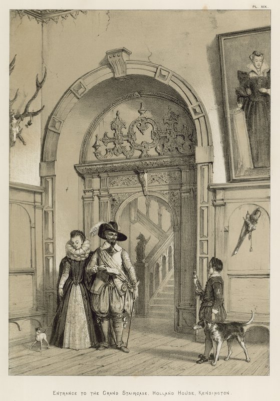 Entrance to the Grand Staircase, Holland House, Kensington by Joseph Nash