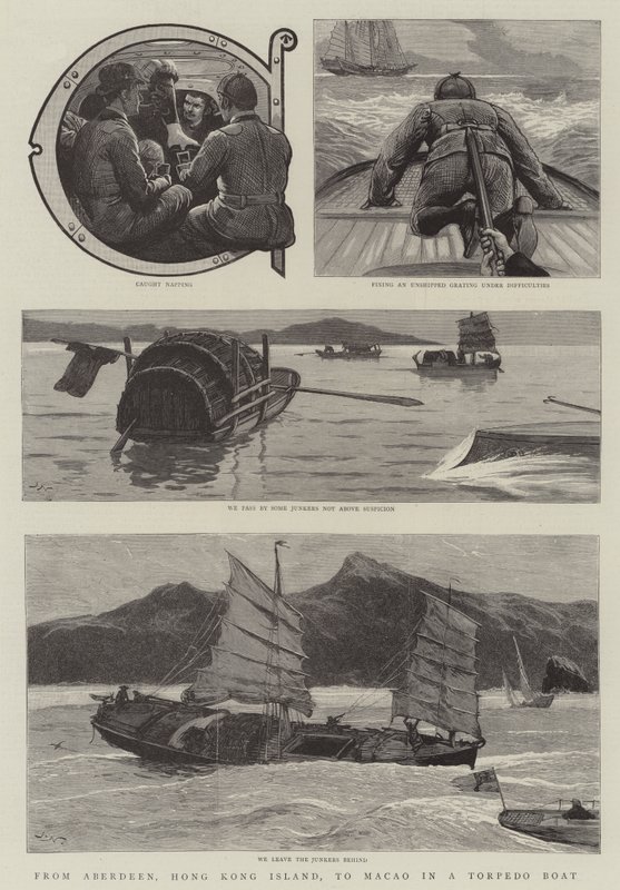 From Aberdeen, Hong Kong Island, to Macao in a Torpedo Boat by Joseph Nash