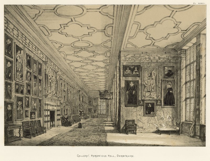 Gallery, Hardwicke Hall, Derbyshire by Joseph Nash