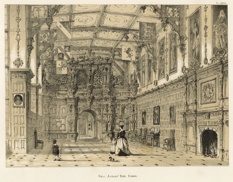 Hall, Audley End, Essex by Joseph Nash