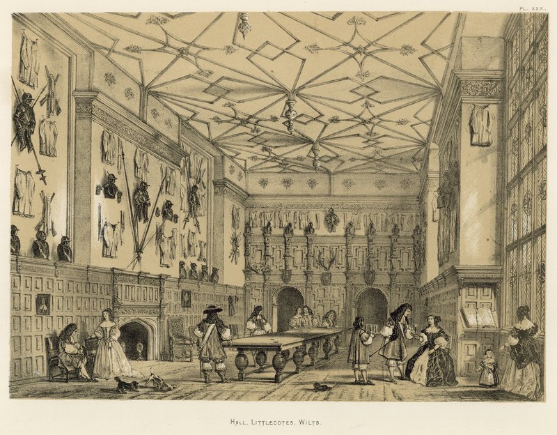 Hall, Littlecotes, Wilts by Joseph Nash