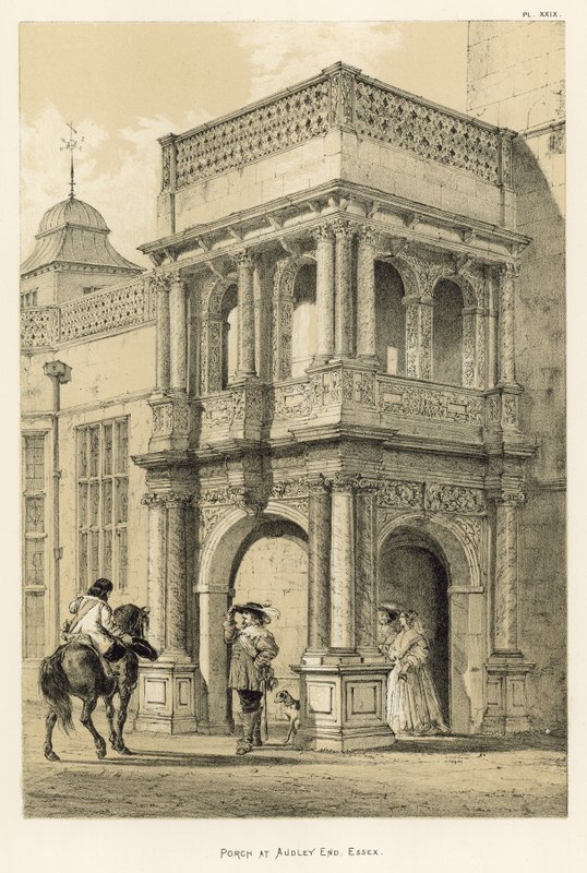 Porch at Audley End, Essex by Joseph Nash