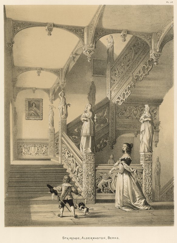 Staircase, Aldermaston, Berks by Joseph Nash