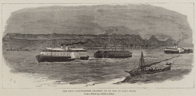 The First Staffordshire Regiment on its Way to Wady Halfa by Joseph Nash