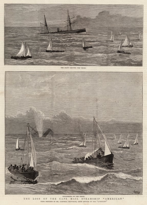 The Loss of the Cape Mail Steamship American by Joseph Nash