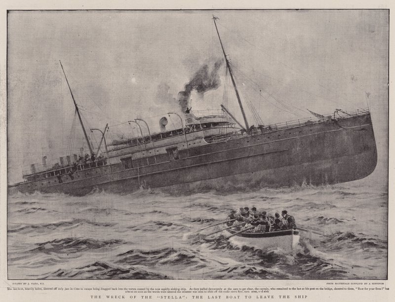 The Wreck of the Stella, the Last Boat to leave the Ship by Joseph Nash