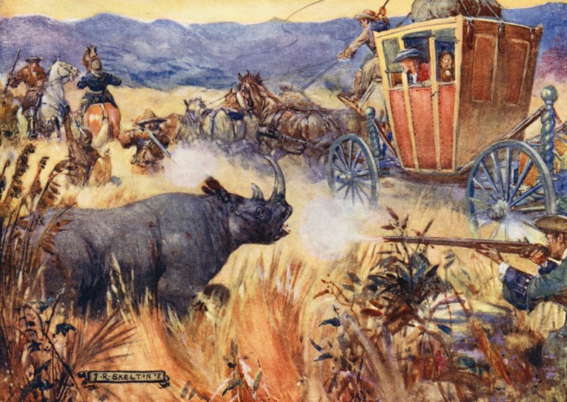 Simon Van der Stel and the Rhinoceros by Joseph Ratcliffe (after) Skelton