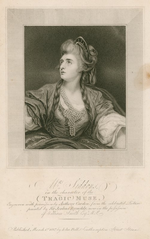 Mrs Sarah Siddons, Actress, in the Character of the Tragic Muse by Joshua Reynolds