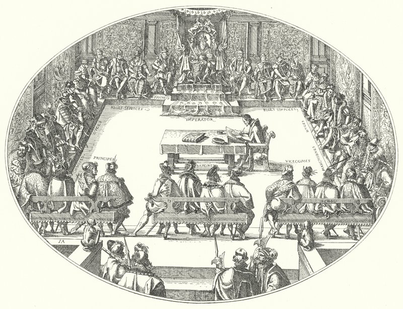 At the court of the Emperor by Jost (after) Amman