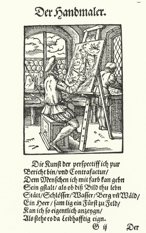 The Painter (engraving) by Jost (after) Amman
