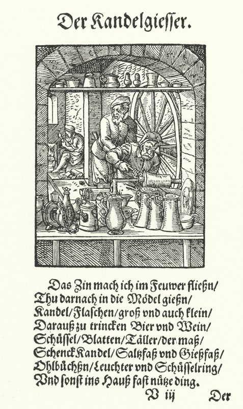 The Pewterer by Jost (after) Amman