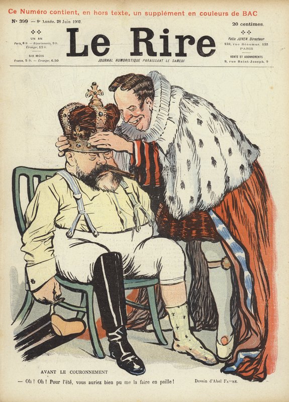 Coronation of King Edward VII, illustration for Le Rire by Jules Abel Faivre
