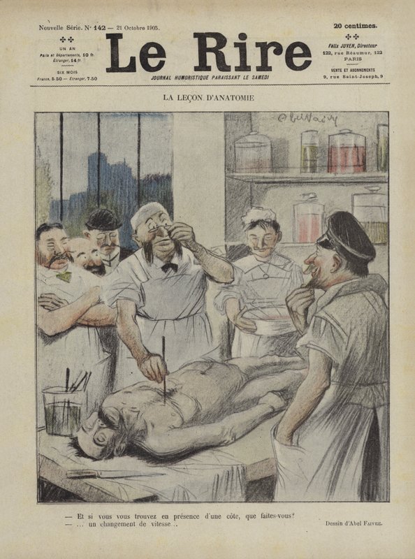 The Anatomy Lesson. Illustration for Le Rire by Jules Abel Faivre