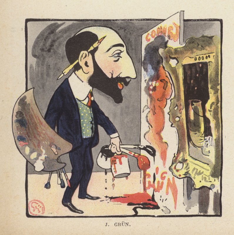 Self-portrait of French painter and illustrator Jean-Alexandre Grun by Jules Alexandre Gruen or Grun
