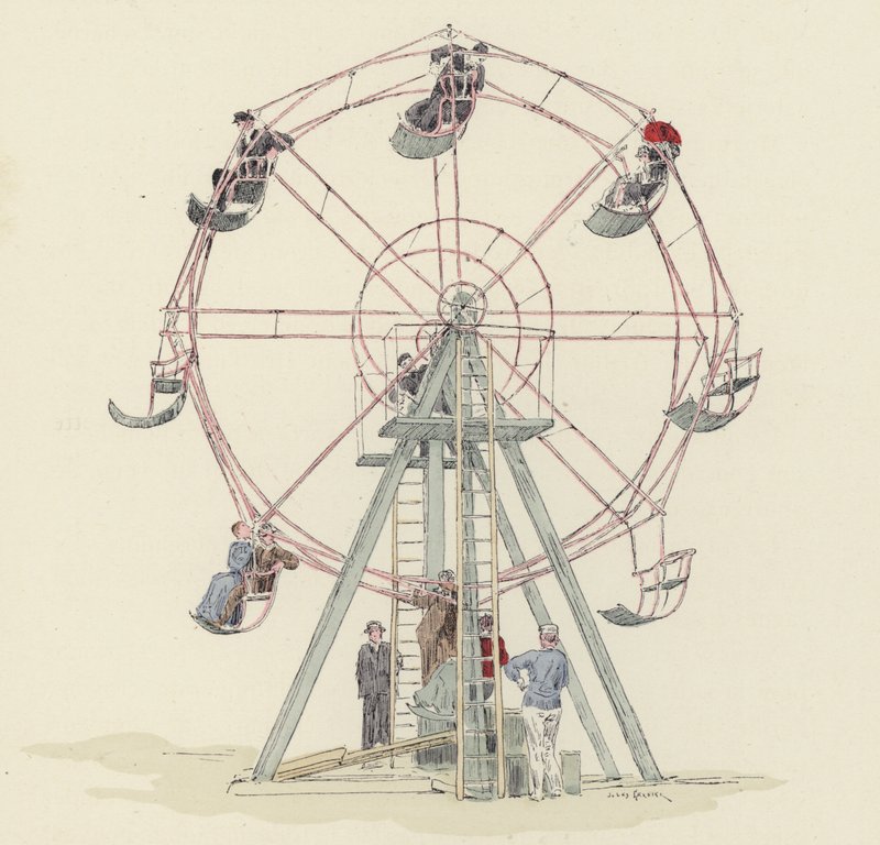 Fairground wheel by Jules Arsene (after) Garnier
