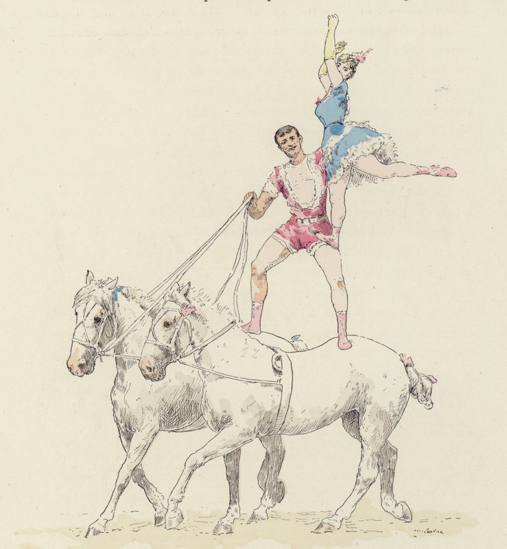 Horse Act (color lithograph) by Jules Arsene (after) Garnier