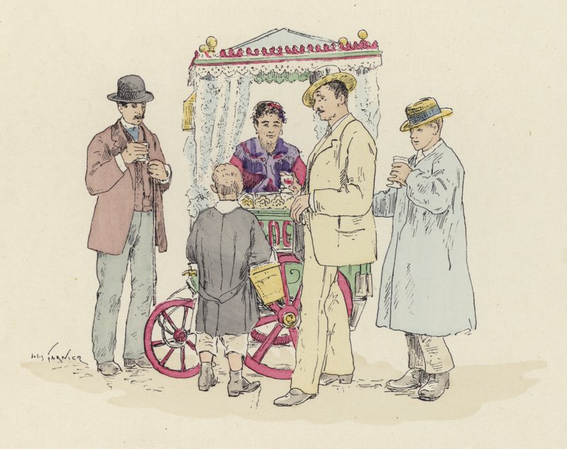 Lemonade seller at the fair by Jules Arsene (after) Garnier