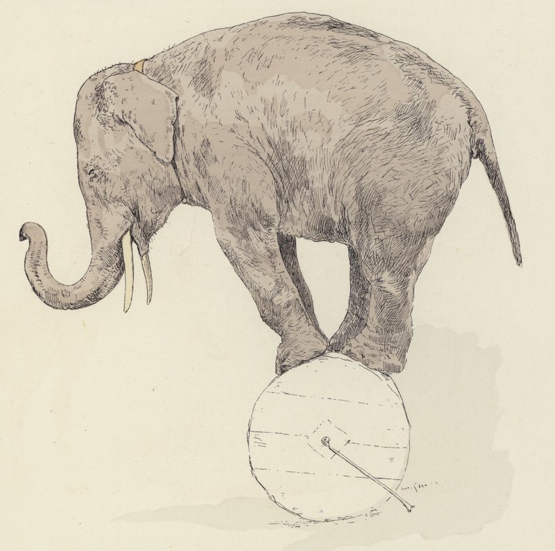 Elephant Balancing by Jules Arsene Garnier