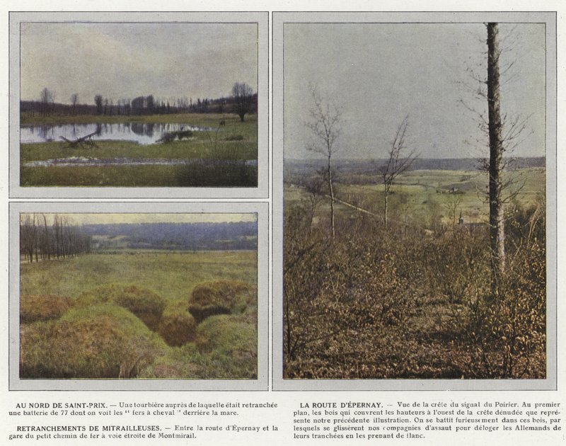 North of Saint-Prix, The Road to Epernay, Machine Gun Emplacements by Jules Gervais Courtellemont