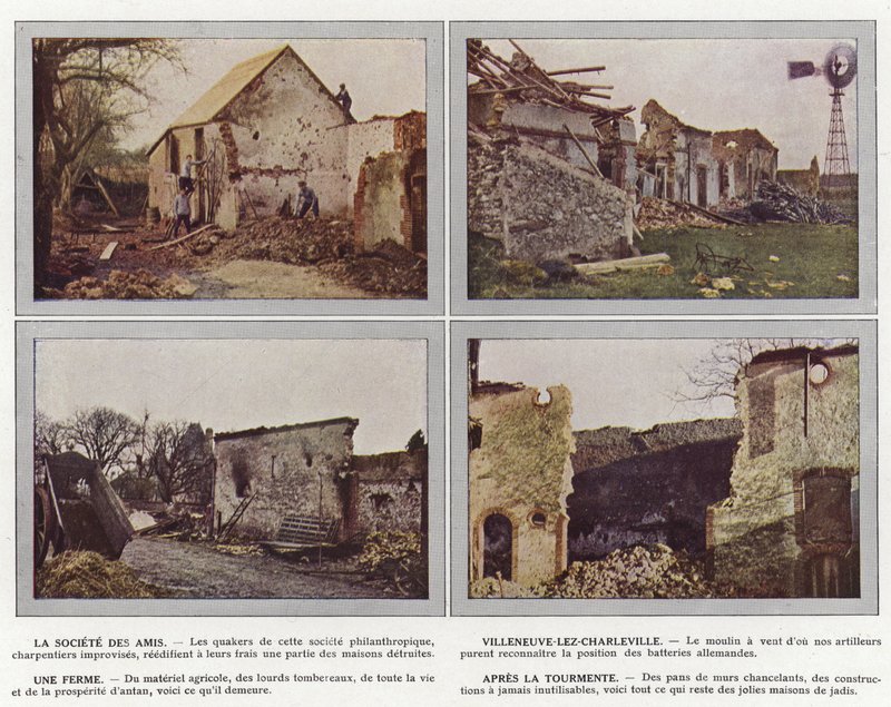 La Societe des Amis, Villeneuve-lez-Charleville, Une Ferme, Apres la Tourmente by Jules Gervais Courtellemont