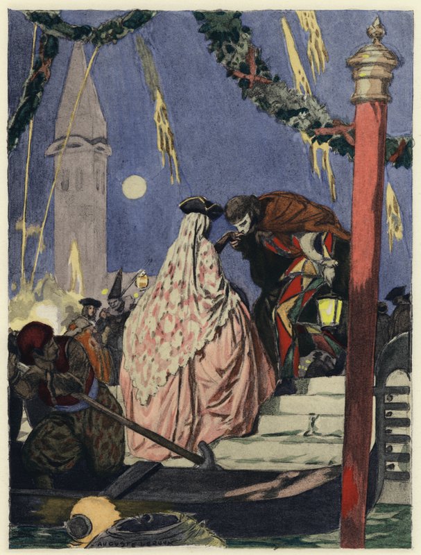 Illustration for memoirs of Casanova by Jules Marie Auguste Leroux