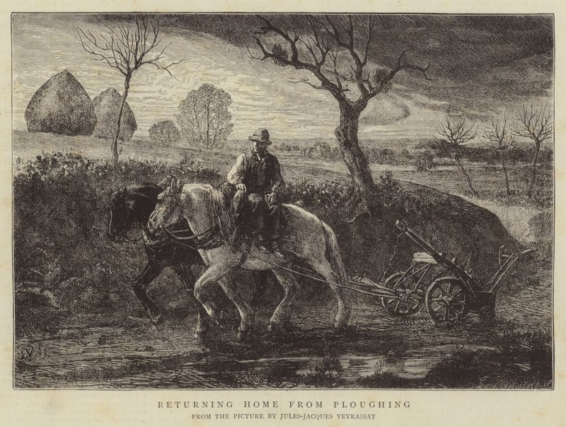 Returning Home from Ploughing by Jules Veyrassat