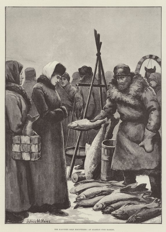 The Klondike Gold Discoveries, an Alaskan Fish Market by Julius Mandes Price