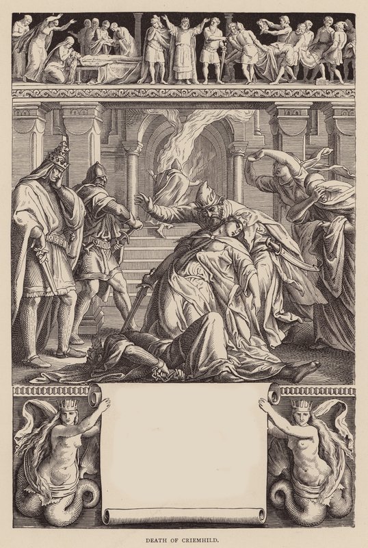 Das Nibelungenlied: Death of Criemhild by Julius (after) Schnorr von Carolsfeld